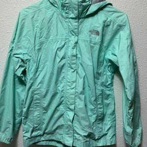 North Face Teal Rain Jacket